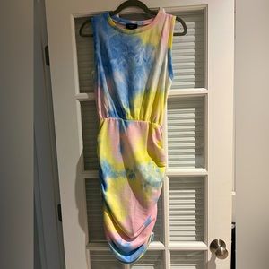 Vici Made My Day Tie Dye Ruched Tank Dress
